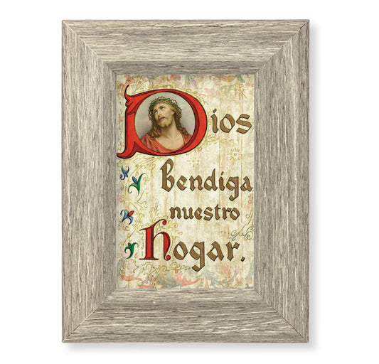 House Blessing (Spanish) Gray Framed Art