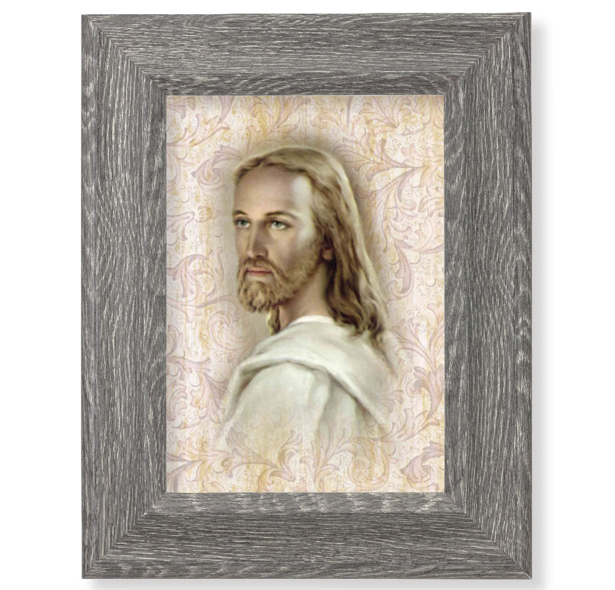 Head of Christ Gray Framed Art