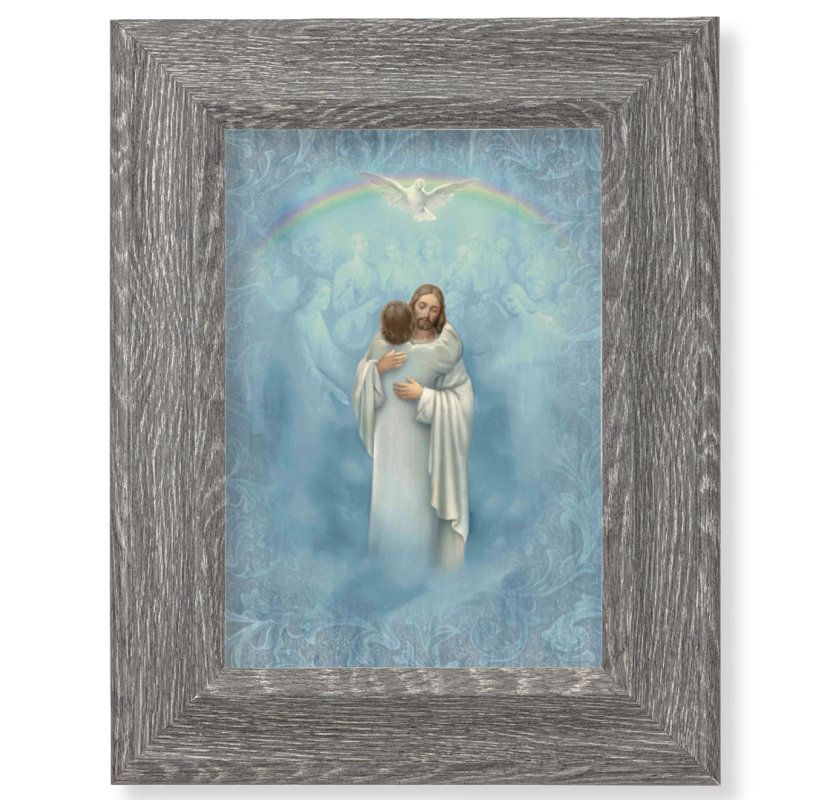Christ Welcome Home Gray Framed Art