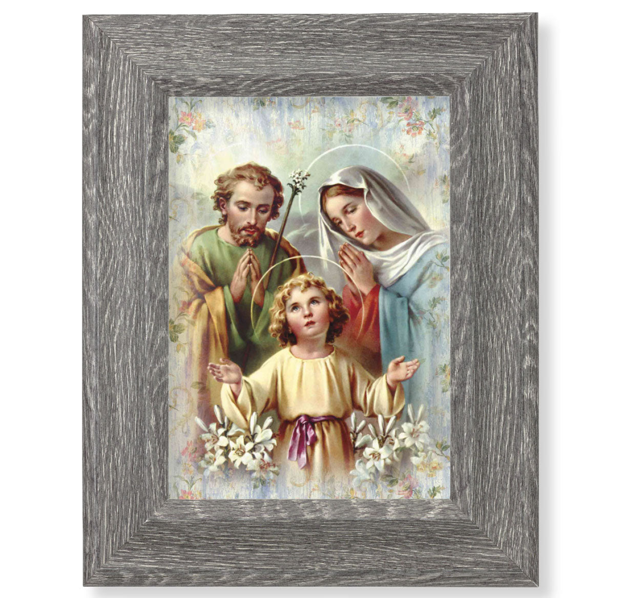 Holy Family Gray Framed Art