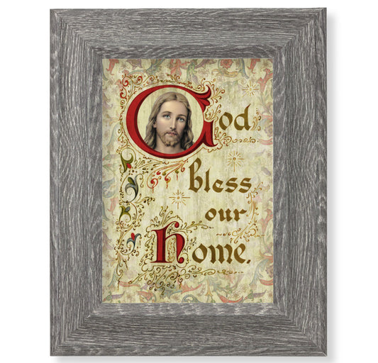 House Blessing Gray Framed Art