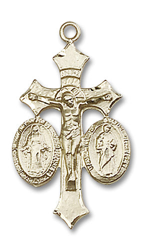 14kt Gold Jesus, Mary & Joseph Medal