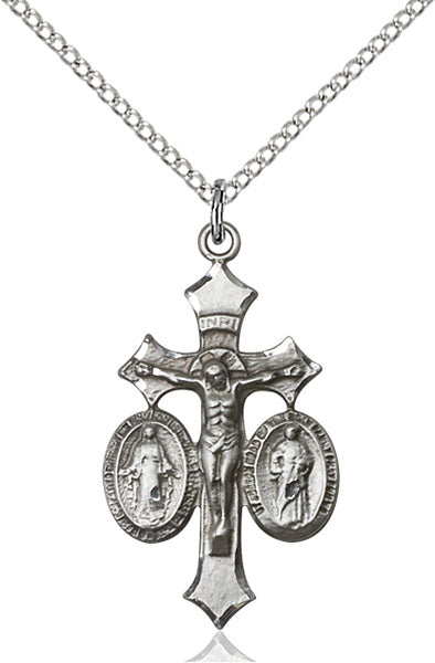 Sterling Silver Jesus, Mary & Joseph Pendant