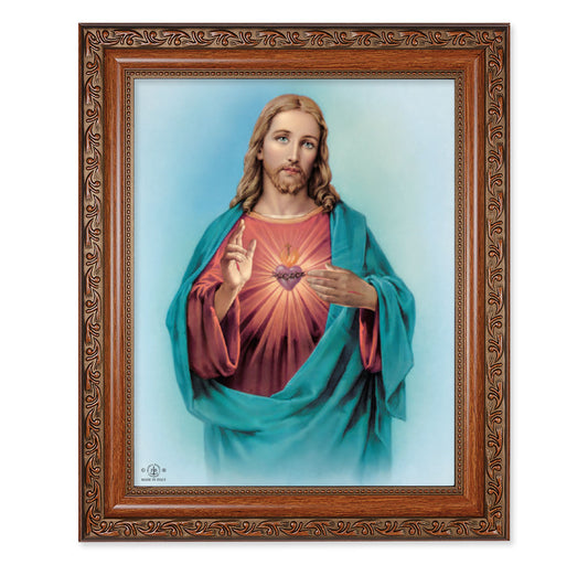 Sacred Heart of Jesus Mahogany Finished Framed Art