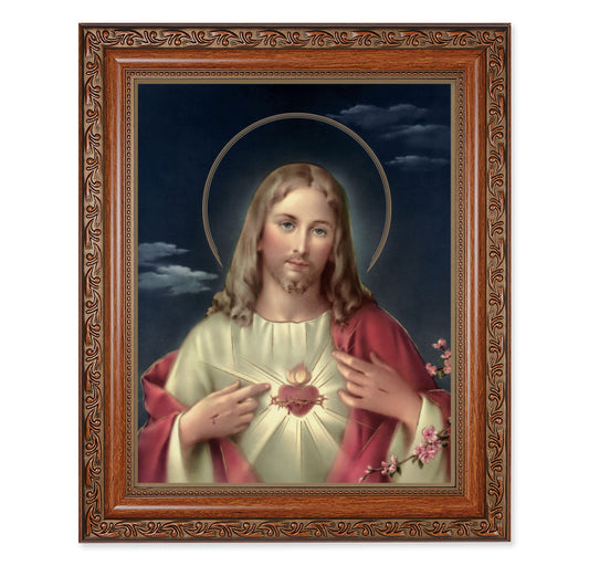 Sacred Heart of Jesus Mahogany Finished Framed Art