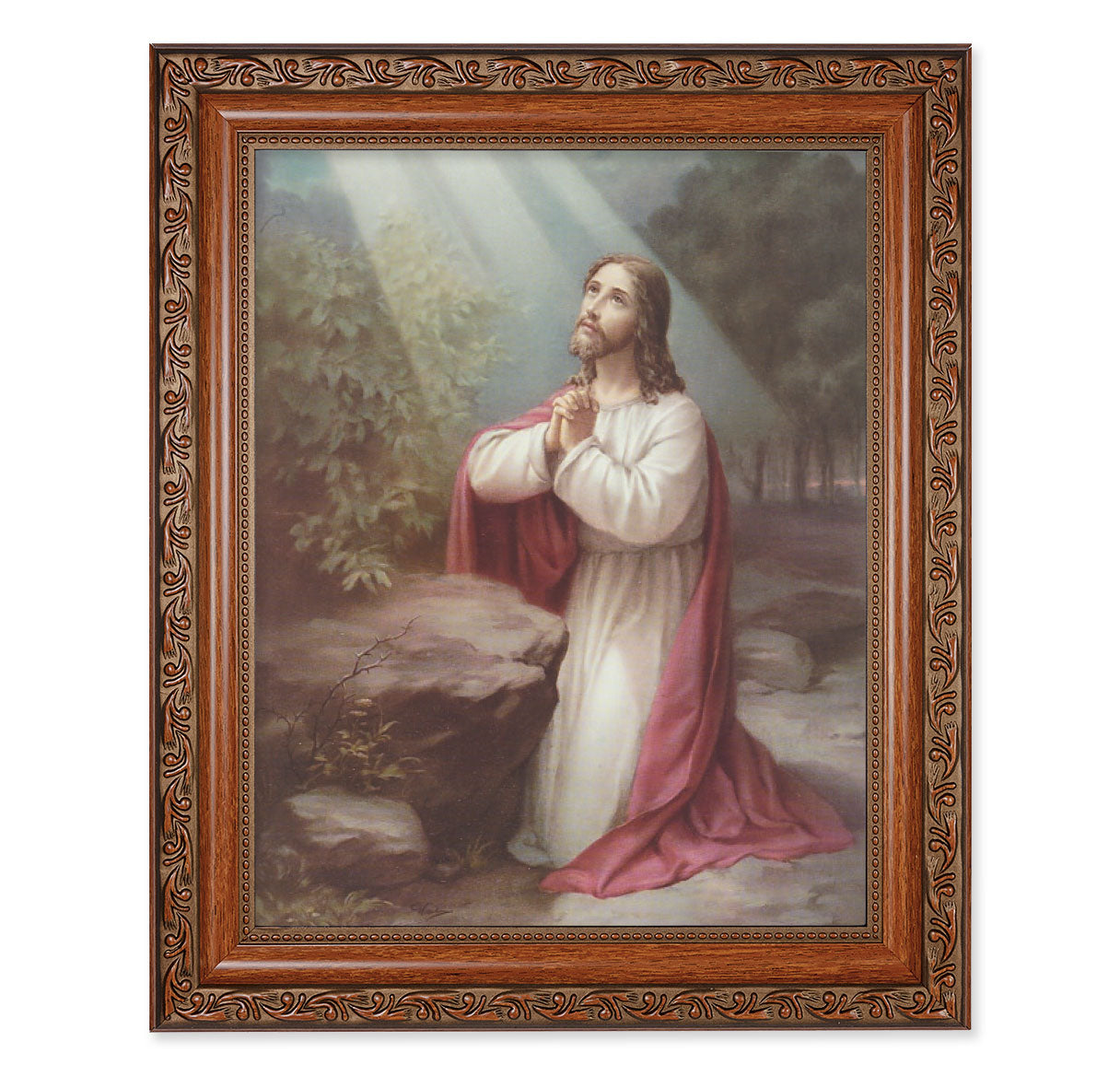 Christ on the Mount of Olives Mahogany Finished Framed Art