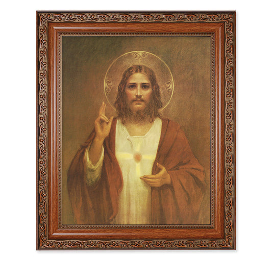 Sacred Heart of Jesus Mahogany Finished Framed Art