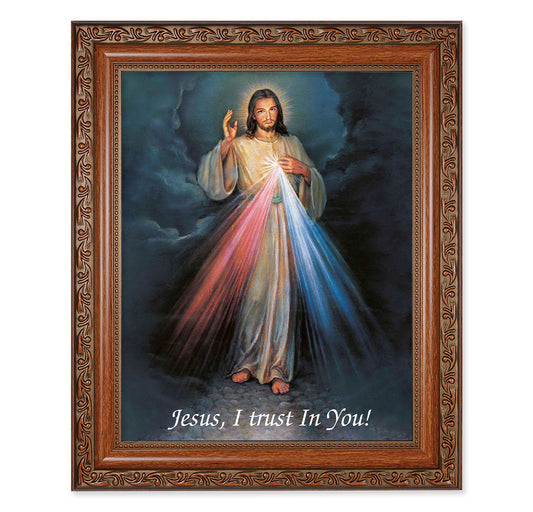 Divine Mercy Mahogany Finished Framed Art