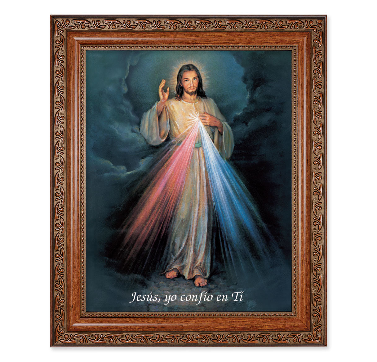 Divine Mercy (Spanish) Mahogany Finished Framed Art