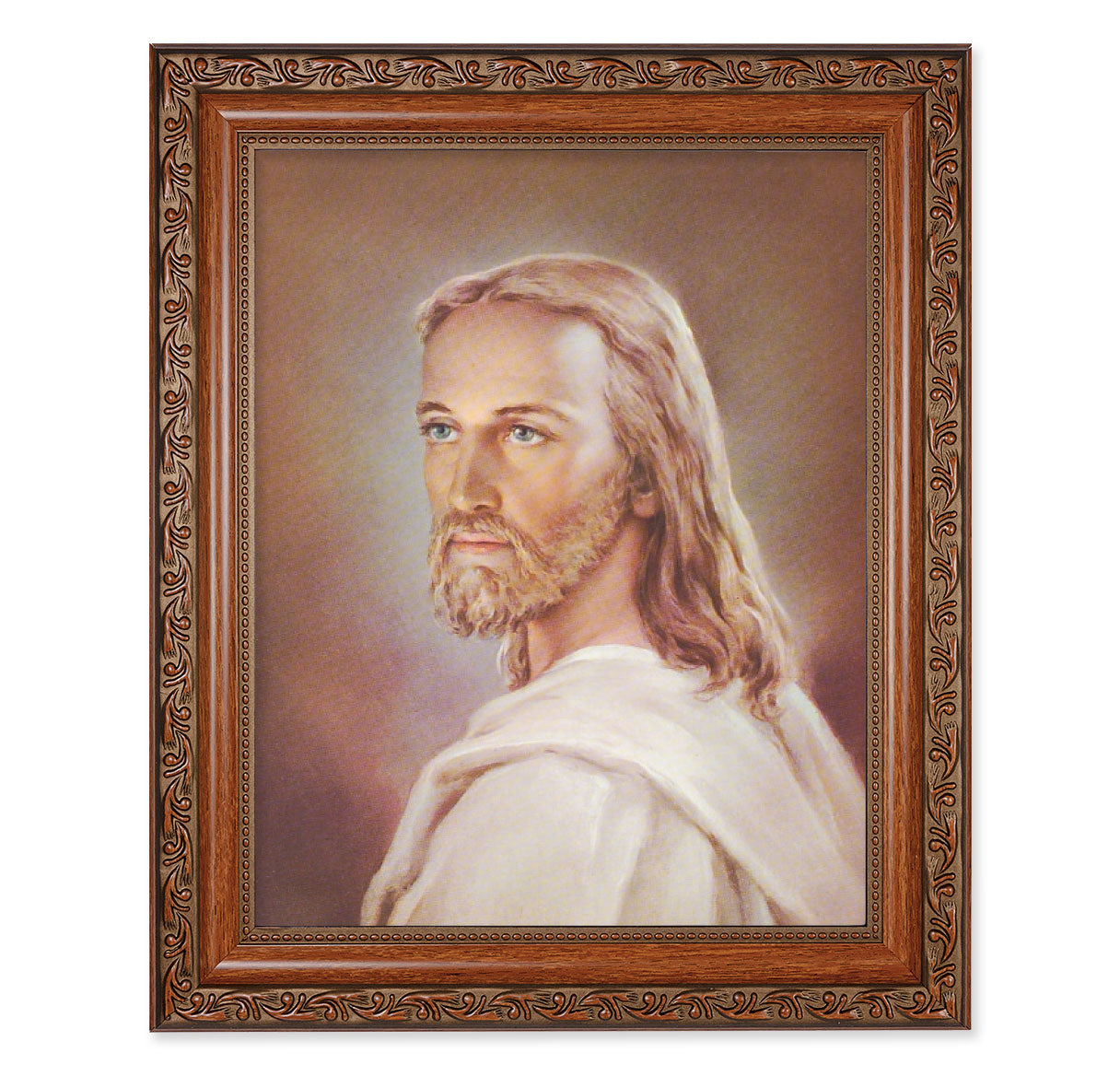 Head of Christ Mahogany Finished Framed Art
