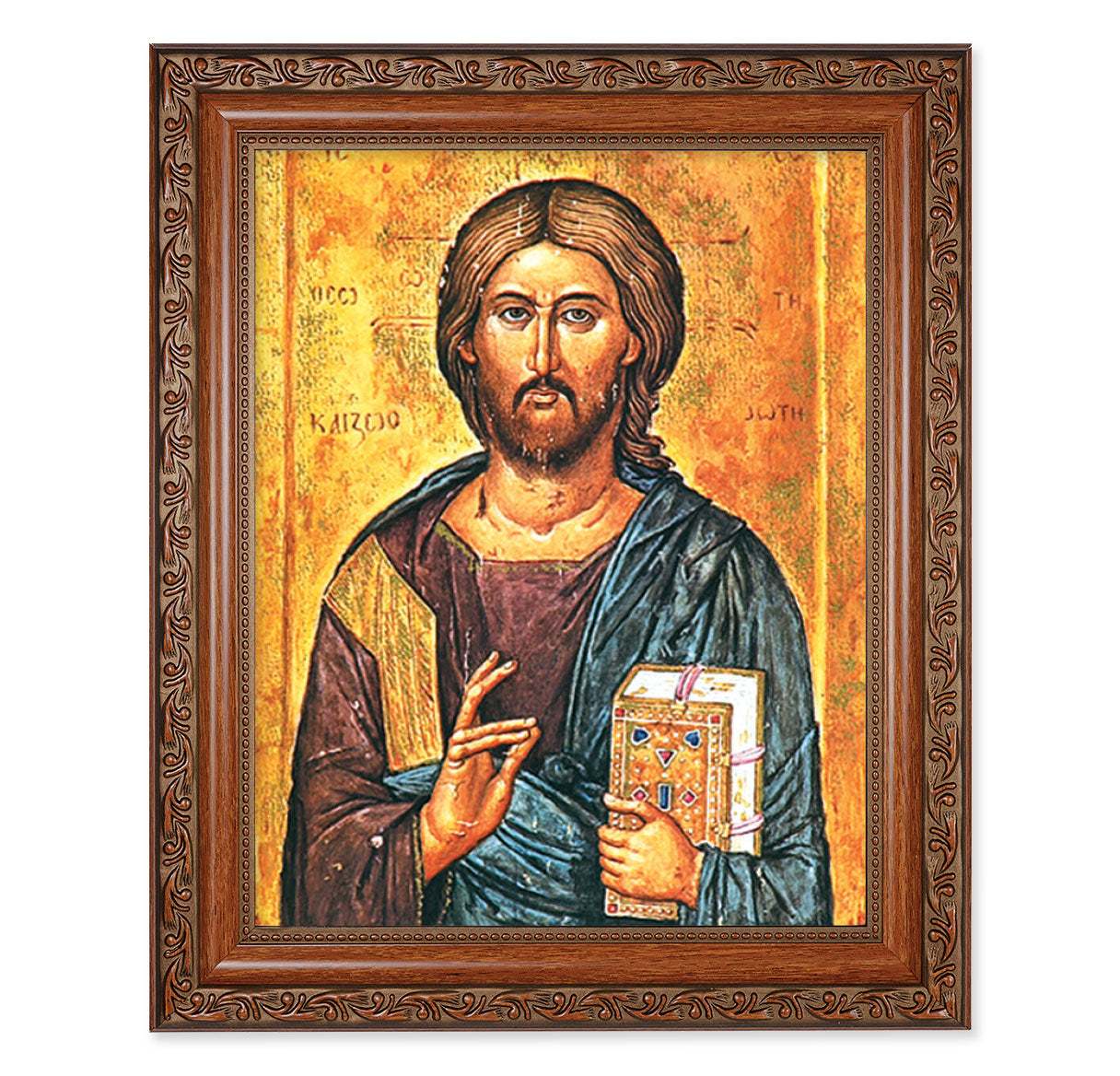 Christ All Knowing Mahogany Finished Framed Art