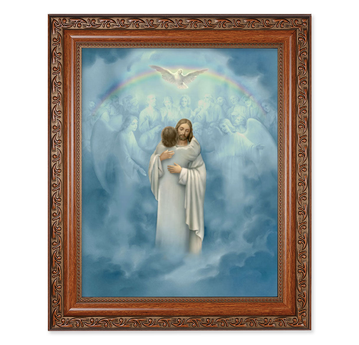 Christ Welcoming Home Mahogany Finished Framed Art