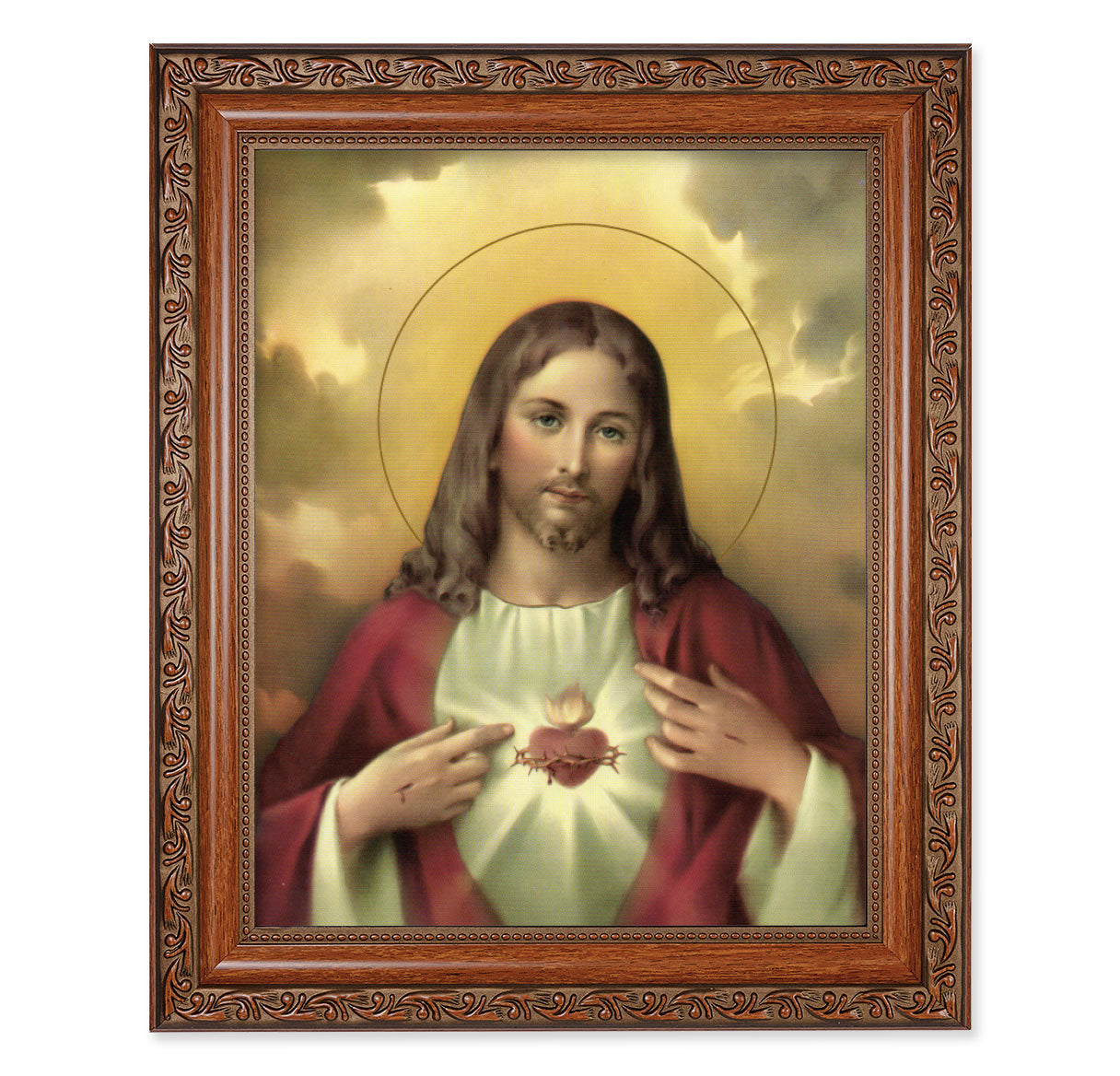 Sacred Heart of Jesus Mahogany Finished Framed Art