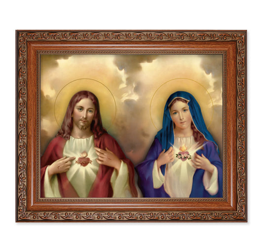 The Sacred Hearts Mahogany Finished Framed Art