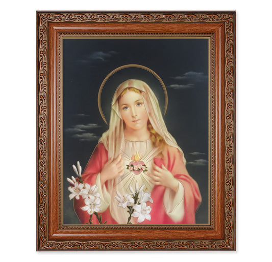 Immaculate Heart of Mary Mahogany Finished Framed Art
