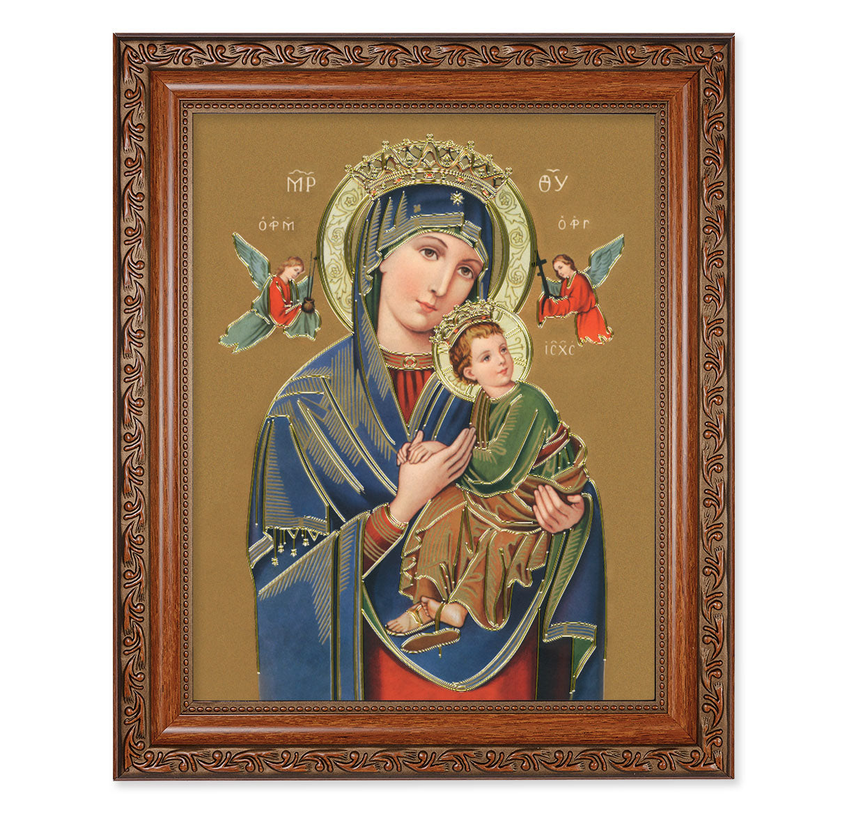 Our Lady of Perpetual Help Mahogany Finished Framed Art
