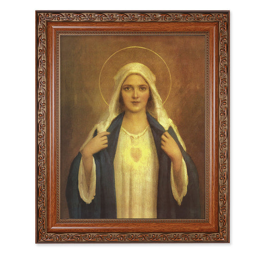 Immaculate Heart of Mary Mahogany Finished Framed Art