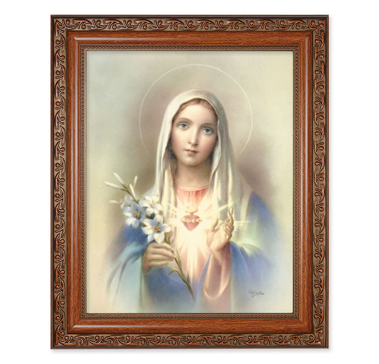 Immaculate Heart of Mary Mahogany Finished Framed Art