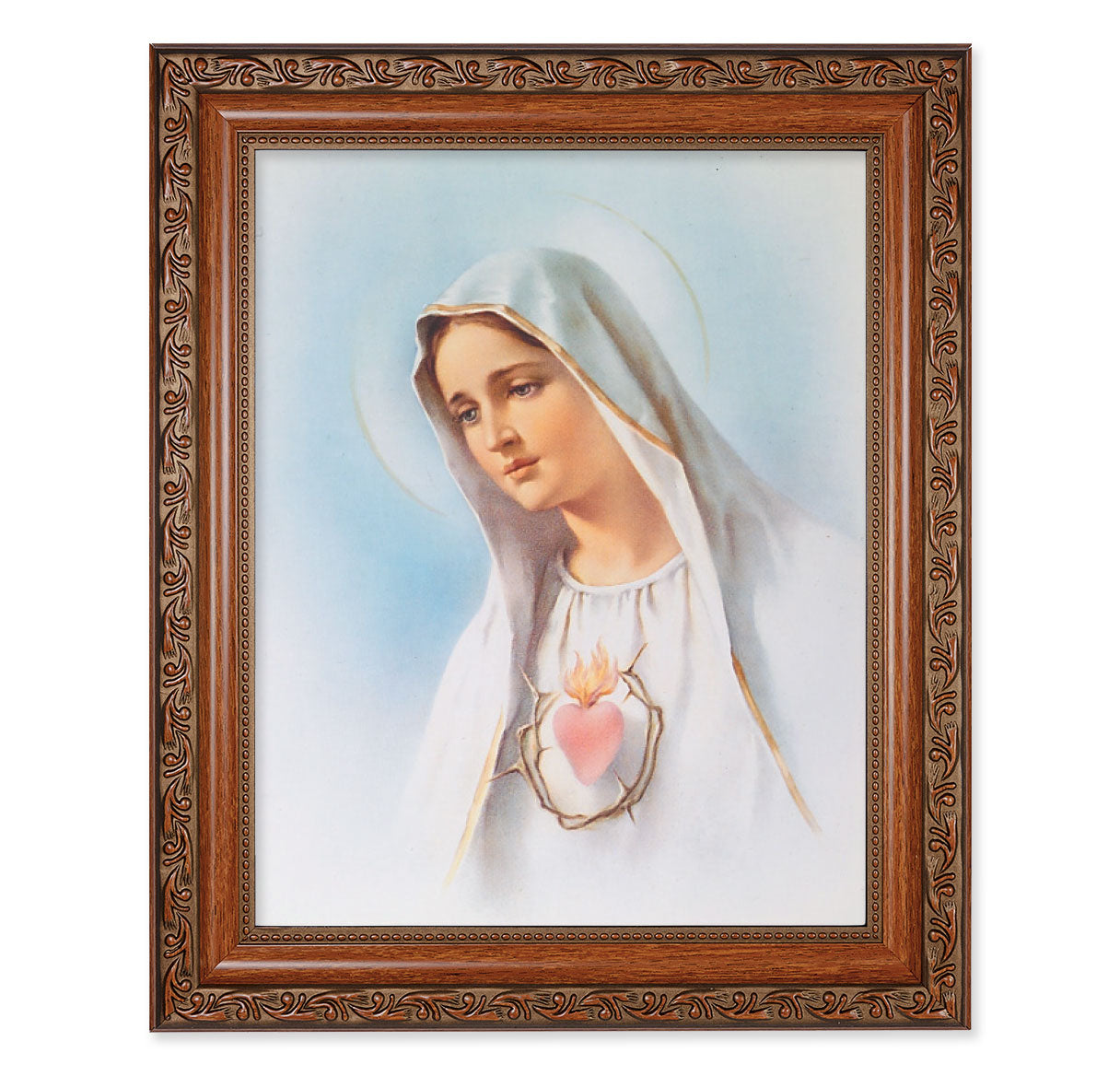 Immaculate Heart of Mary Mahogany Finished Framed Art