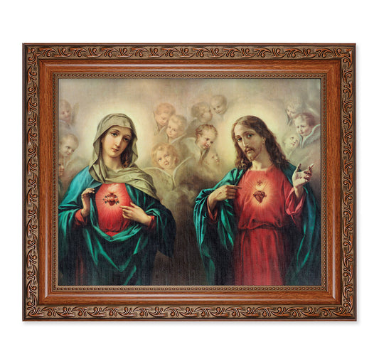 The Sacred Hearts Mahogany Finished Framed Art