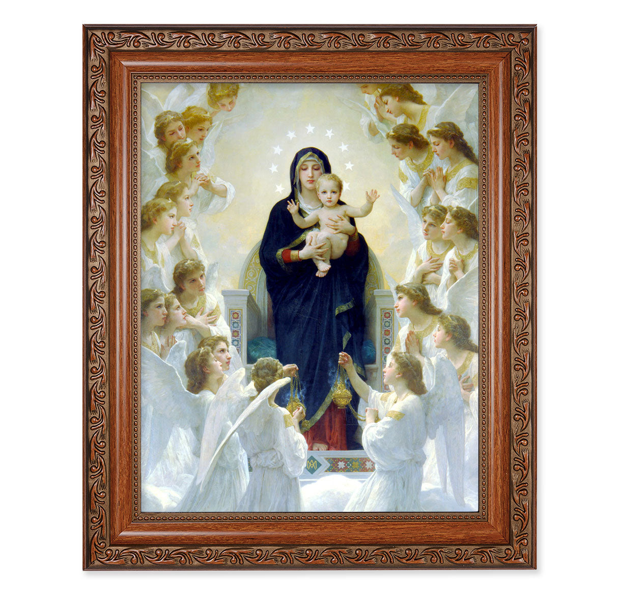 Queen of Angels Mahogany Finished Framed Art
