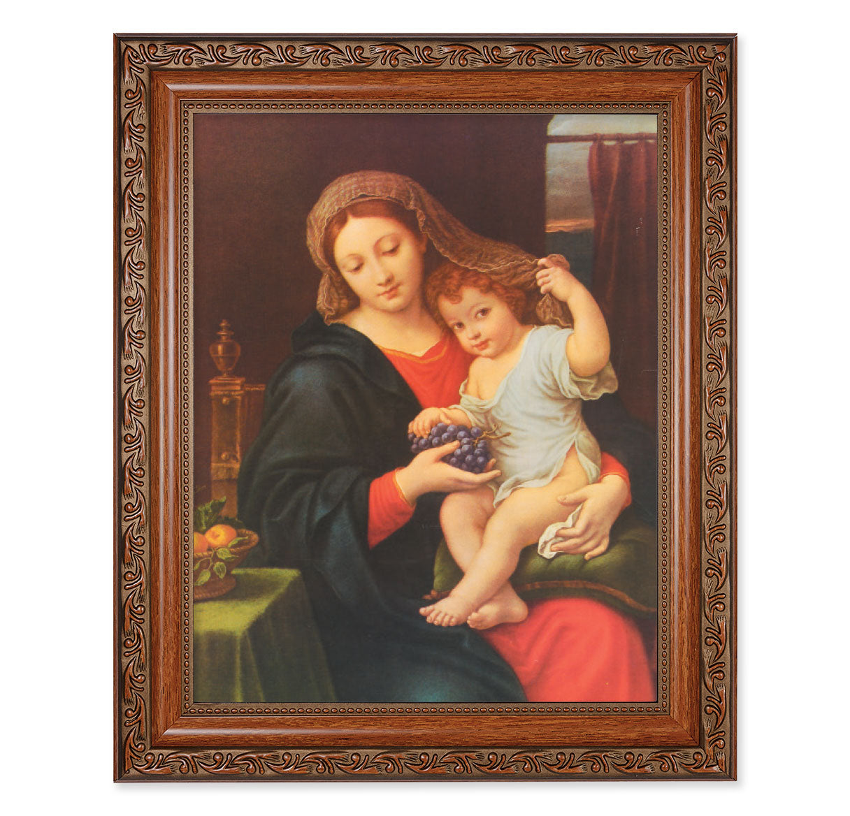 Madonna of the Grapes Mahogany Finished Framed Art