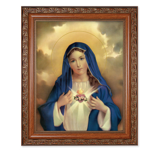 Immaculate Heart of Mary Mahogany Finished Framed Art
