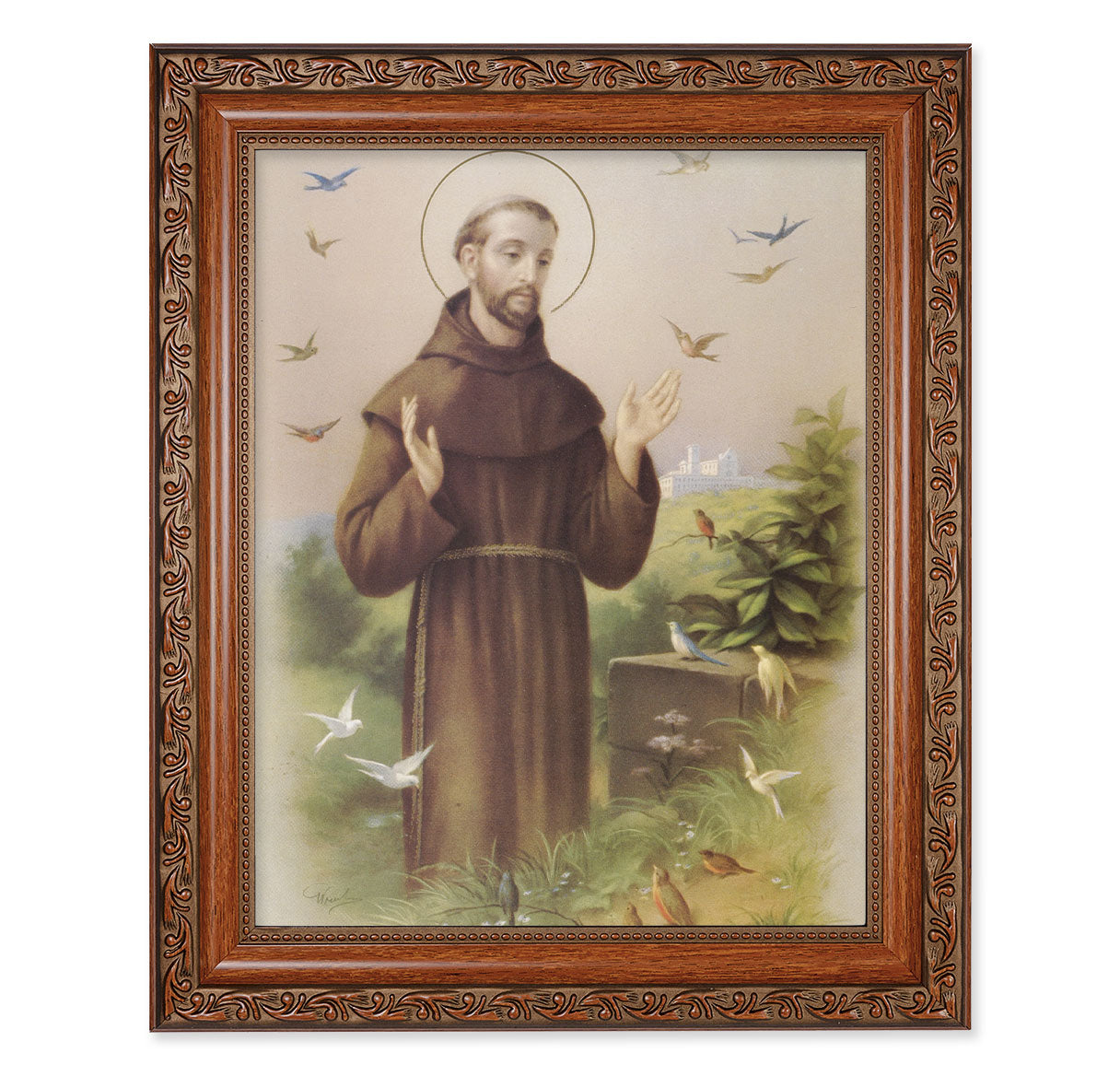 St. Francis Mahogany Finished Framed Art