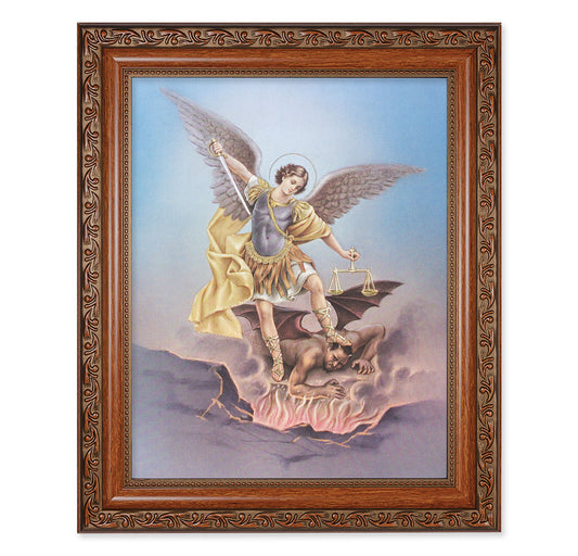 St. Michael Mahogany Finished Framed Art