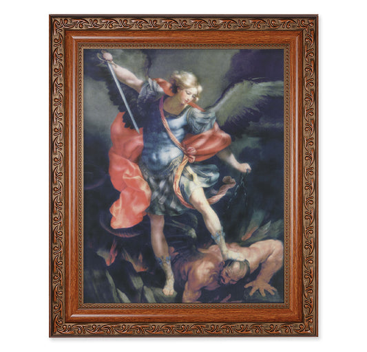 St. Michael Mahogany Finished Framed Art