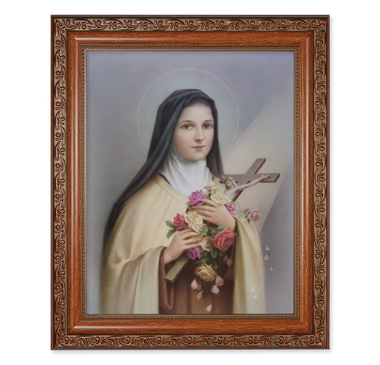 St. Therese Mahogany Finished Framed Art