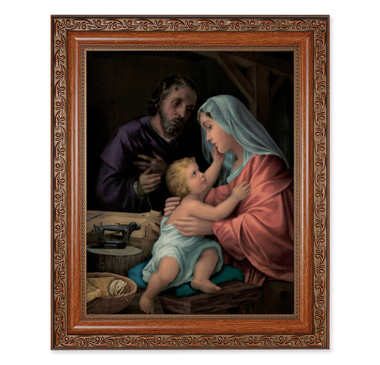 Holy Family Mahogany Finished Framed Art
