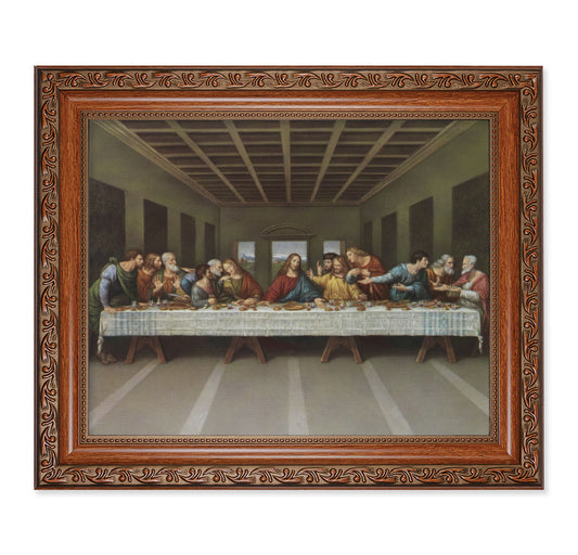 Last Supper Mahogany Finished Framed Art