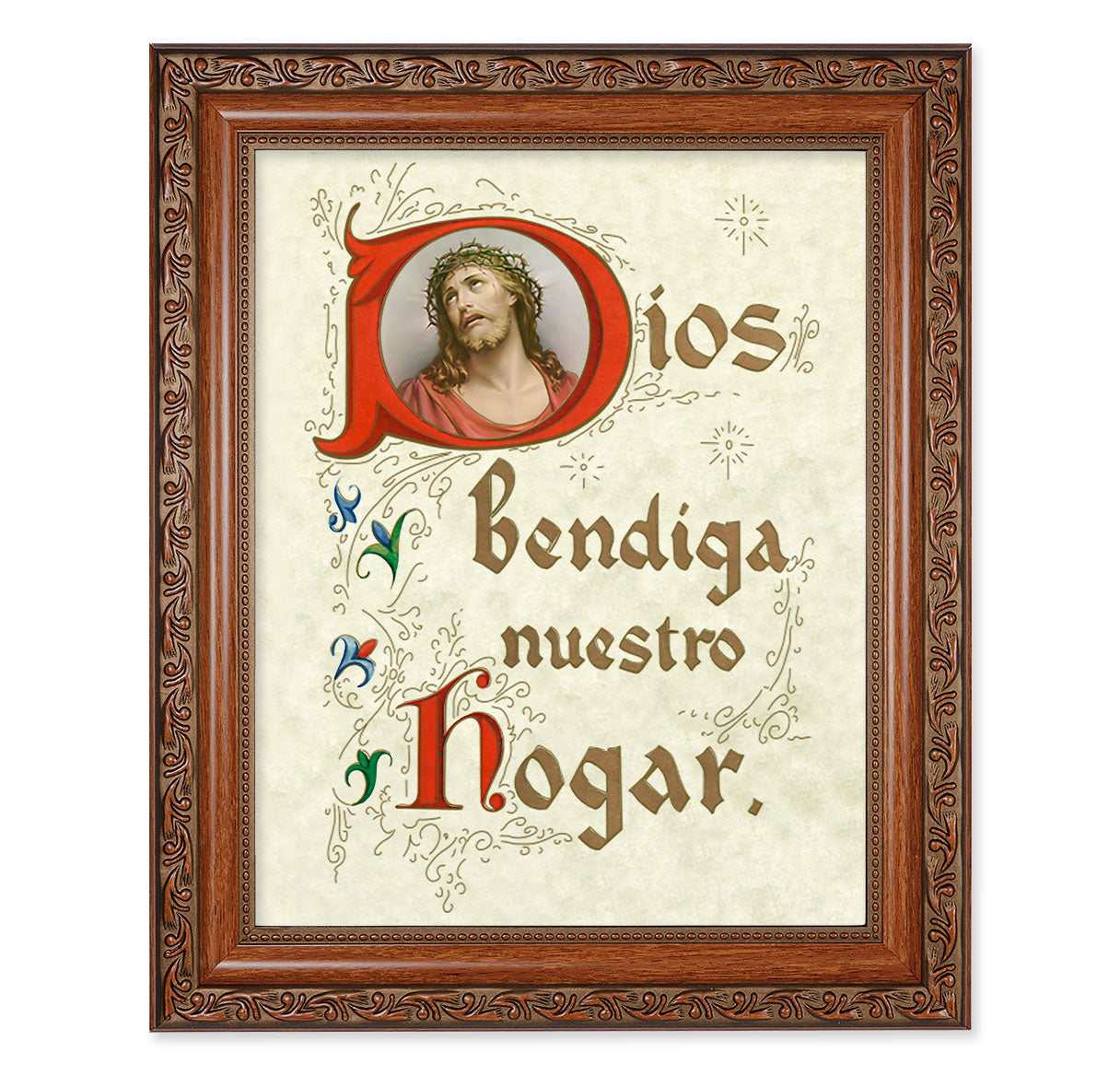 House Blessing (Spanish) Mahogany Finished Framed Art