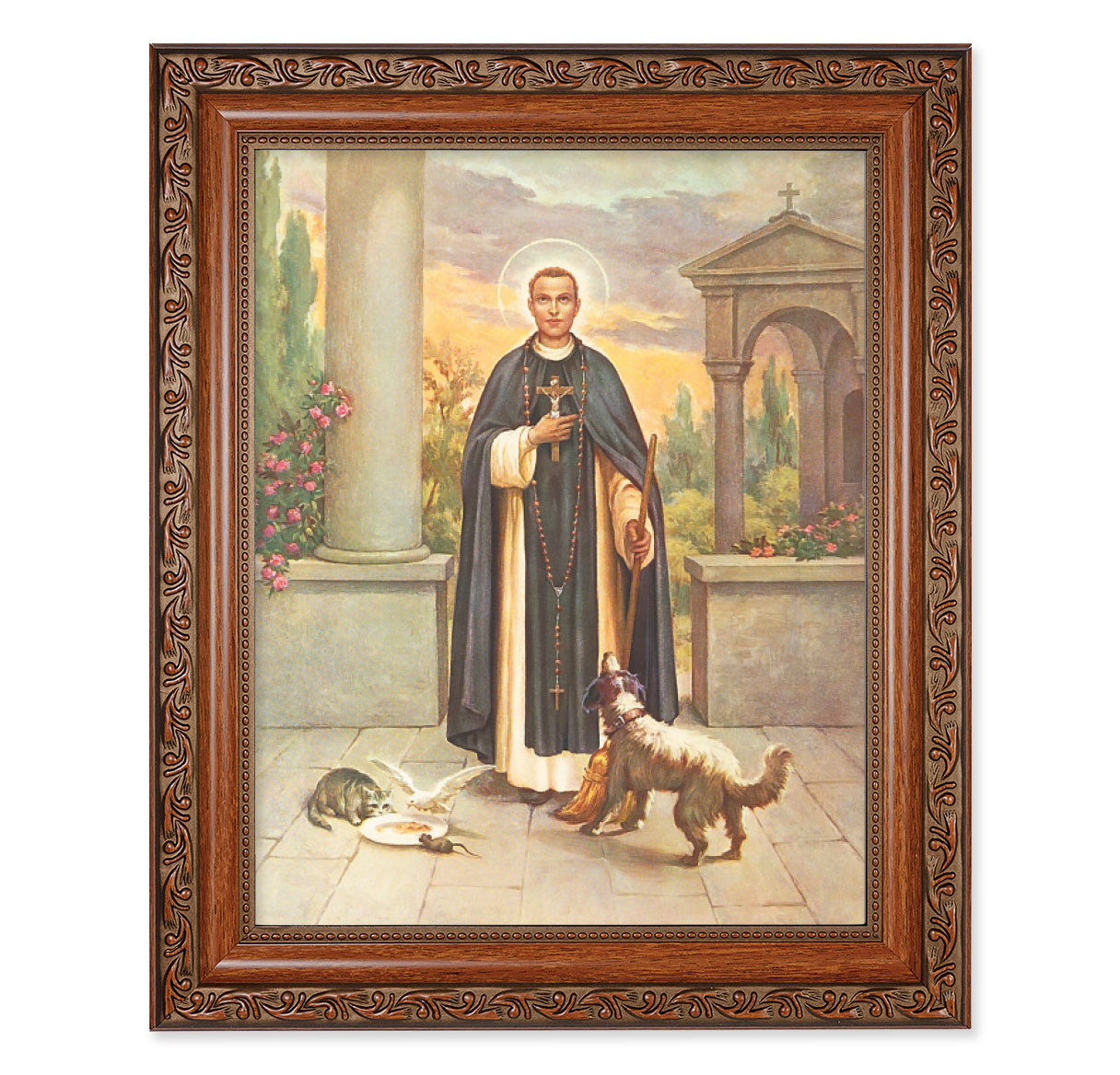 St. Martin DePorres Mahogany Finished Framed Art