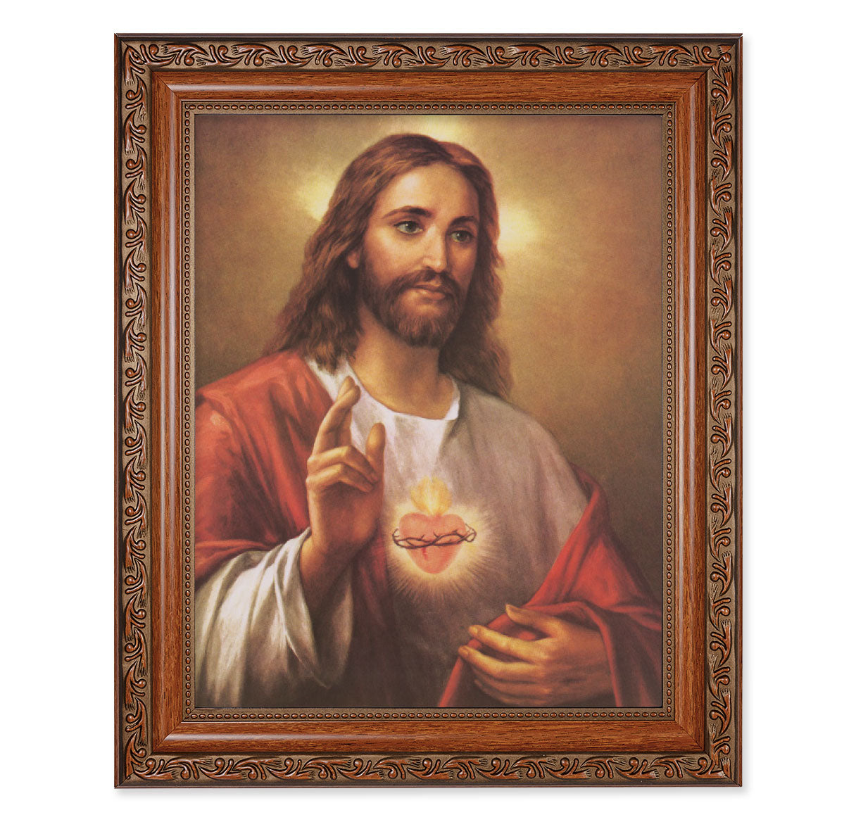 The Sacred Heart of Jesus Mahogany Finished Framed Art