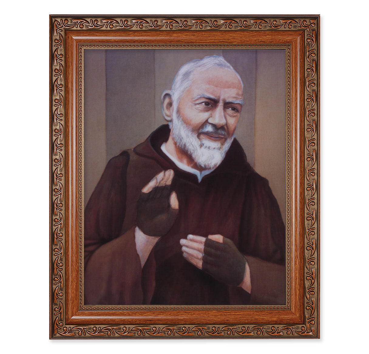 St. Pio Mahogany Finished Framed Art