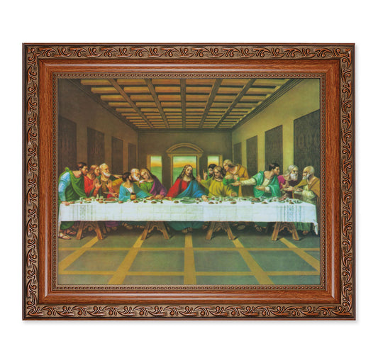 Last Supper Mahogany Finished Framed Art