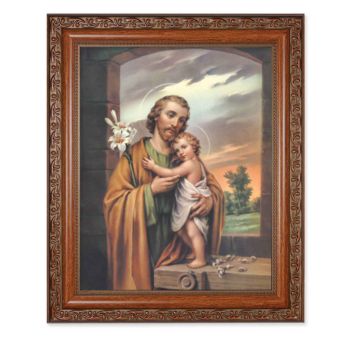 St. Joseph Mahogany Finished Framed Art