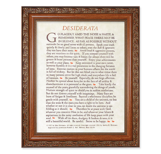 Desiderata Mahogany Finished Framed Art
