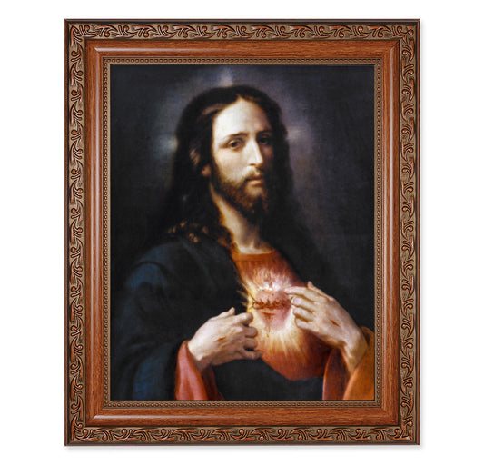 Sacred Heart of Jesus Mahogany Finished Framed Art