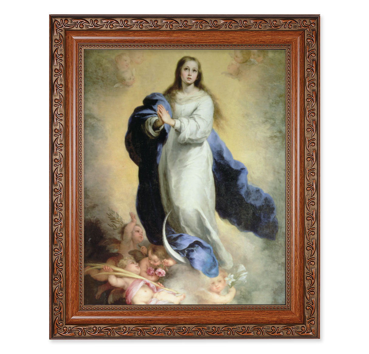 Immaculate Conception Mahogany Finished Framed Art