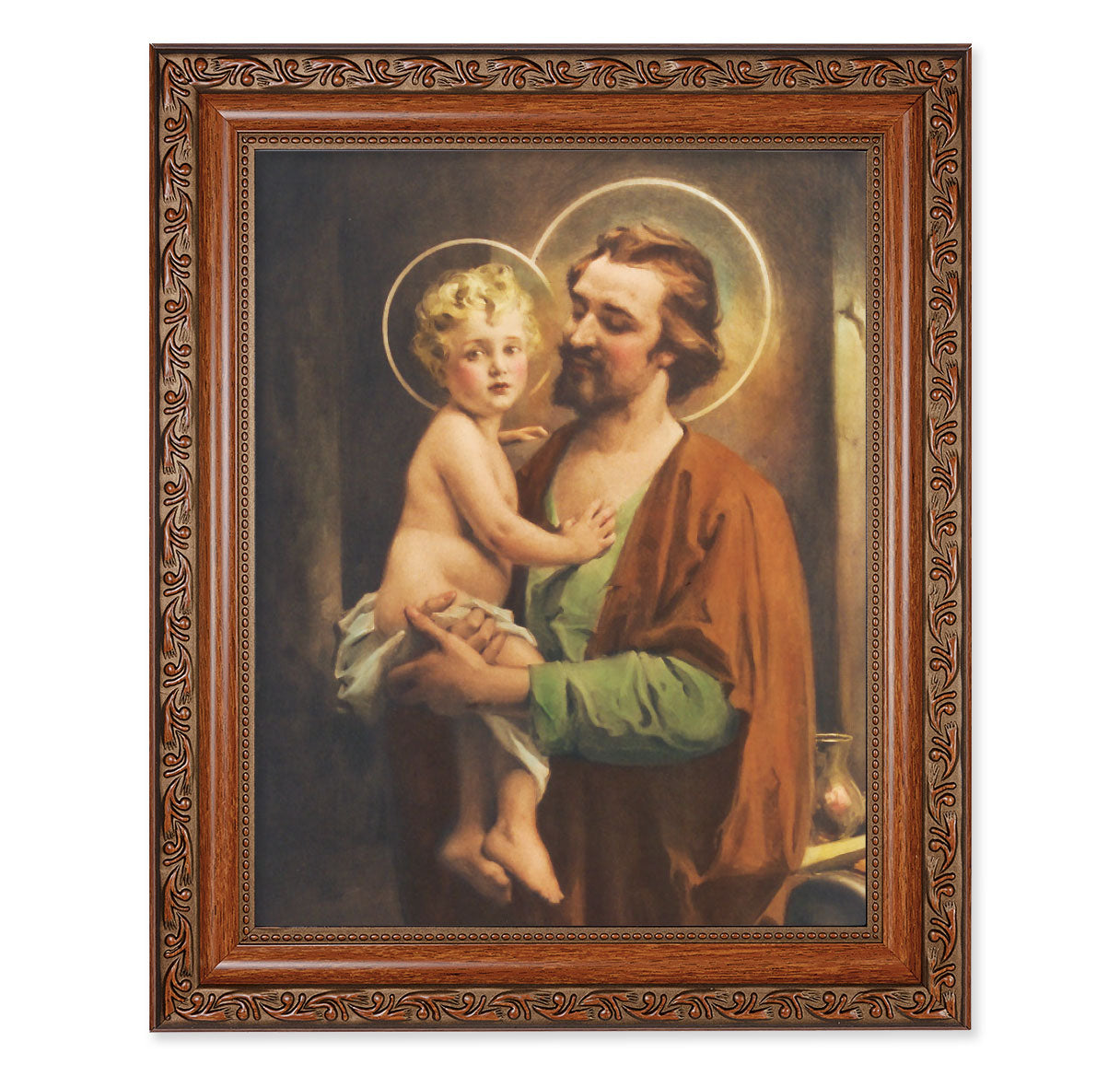 St. Joseph with Jesus Mahogany Finished Framed Art