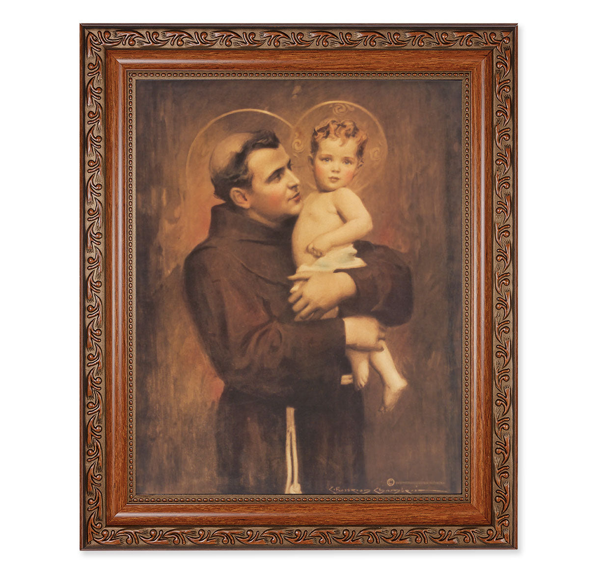 St. Anthony with Jesus Mahogany Finished Framed Art