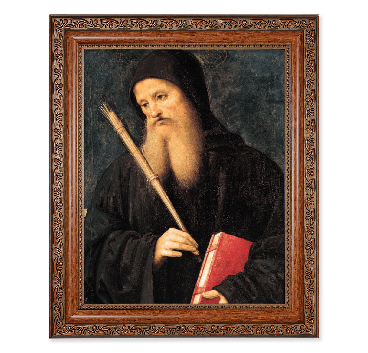 St. Benedict Mahogany Finished Framed Art