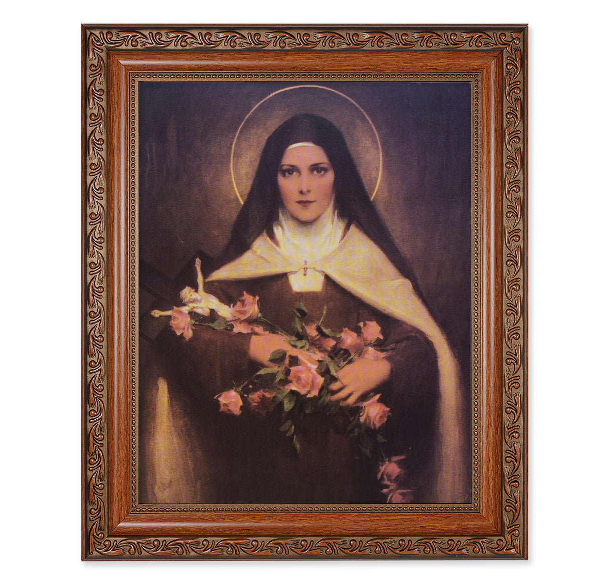 St. Therese Mahogany Finished Framed Art