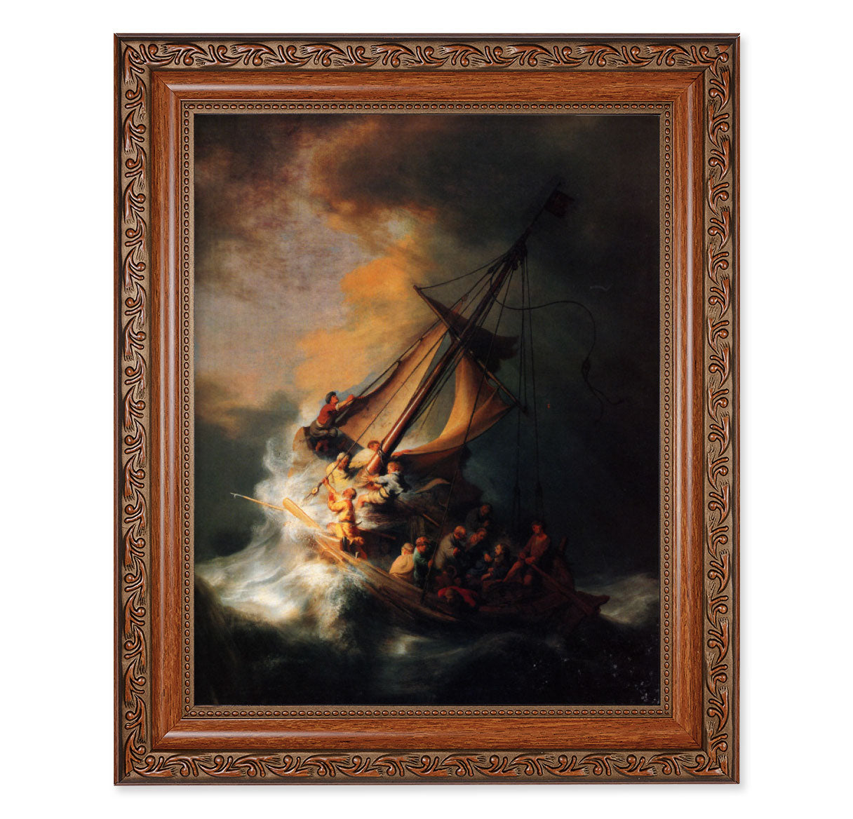 The Storm on the Sea of Galilee Mahogany Finished Framed Art
