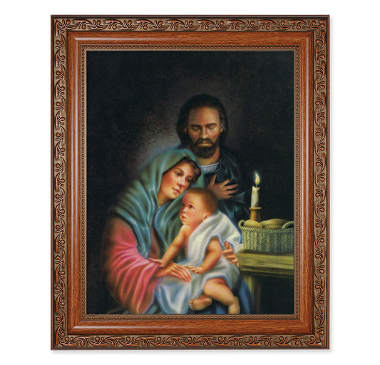 Holy Family Mahogany Finished Framed Art