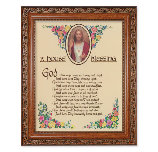 House Blessing Mahogany Finished Framed Art