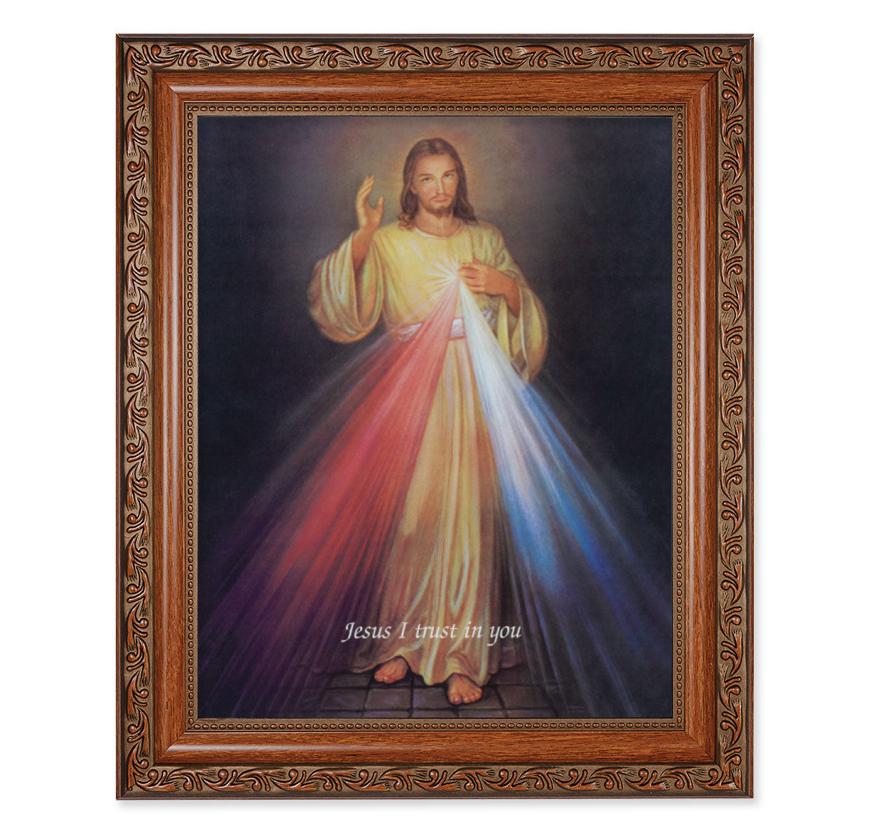Divine Mercy Mahogany Finished Framed Art